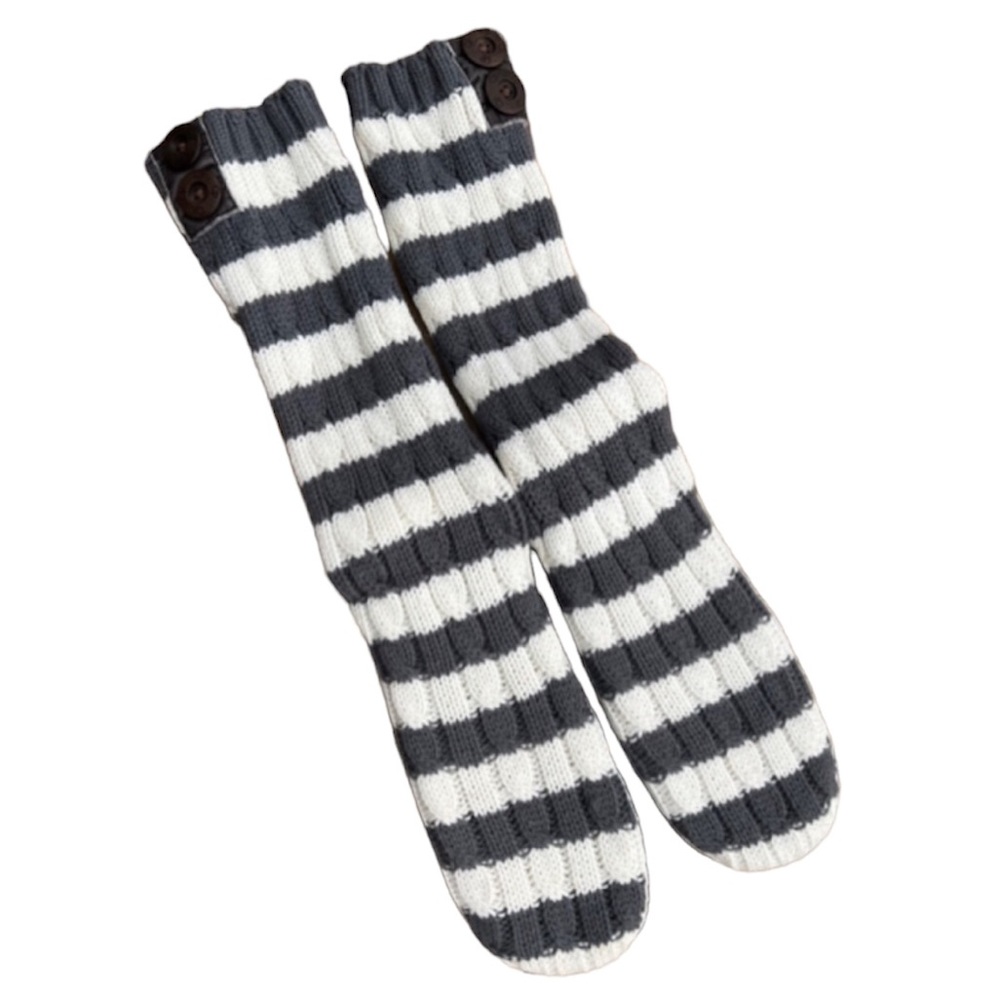 - Op Striped Slipper Socks SZ L! EUC!